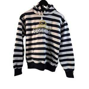 Venezia Italia Striped Hoodie Navy White Embroidered Nautical Pullover Sweatshir